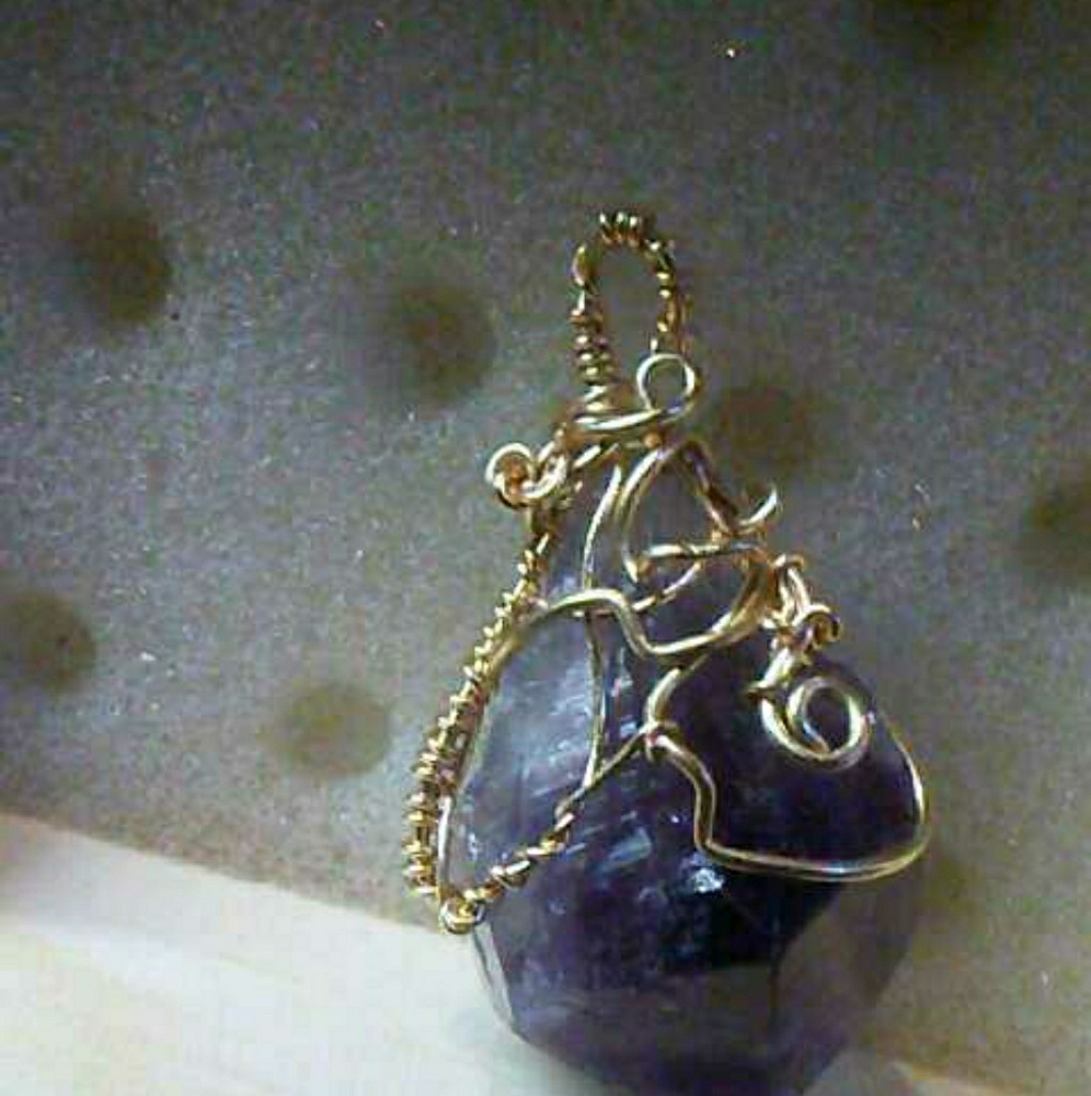 Amethyst Crystal Necklace Purple